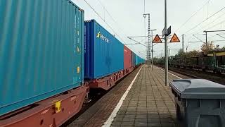 ContainerZug von DresdenFriedrichstadt nach Pristewitz über cossebaude Coswig Weiter nach Hamburg [upl. by Adabel]