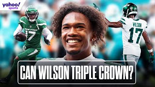 Garrett Wilsons BOLD Triple Crown Claim amp JOURNEY with Aaron Rodgers  Yahoo Sports Interview [upl. by Arol]