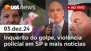 Defesa de Bolsonaro e inquérito do golpe policial joga homem de ponte PEC das Praias e  UOL News [upl. by Annaeg]