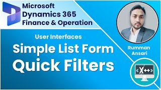 Simple List form Quick Filters in D365 FampO Tutorial [upl. by Croteau]