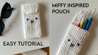 How to crochet a pouch or pencil case inspired by Miffy [upl. by Patric]