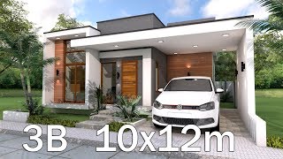 Modern Home Plan 10x12m with 3 Bedrooms [upl. by Llertnek]