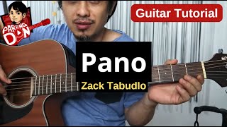 PANO Zack Tabudlo chords guitar tutorial No Capo guitar lesson [upl. by Rafi793]