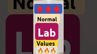 Normal Lab Values normallevel lab labtest clinicalbiochemistry shorts trending bloodtest [upl. by Zeiger]