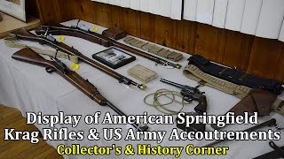 Presentation Display of American Springfield Krag Rifles and US Army Accoutrements [upl. by Hurlee]