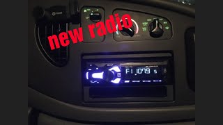 DIY Dual 20 radio installation Ford E150 van build camper vanlife [upl. by Coray]