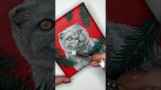 Kot vs choinka 🎄 Jak obronić ją przed kotem christmas koty catpainting [upl. by Devol20]