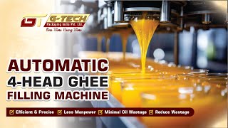 Advanced 4Head Jar Ghee Filling Machine – Efficient Precise and LaborSaving Technology [upl. by Sulihpoeht388]