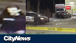 Woman killed suspect at large after UHaul crashes into southeast Edmonton gas station [upl. by Bahner101]