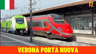 Verona Porta Nuova Railway Station  Trainspotting and Aerial View  Italy [upl. by Mell444]