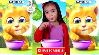 Maia and Marga  Talking Ginger Eating Cereal 🐱❤️ Talking Tom and Friends EP 22 [upl. by Aicined]