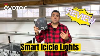 Programmable 33ft RGBIC Icicle Christmas Lights Outdoor Waterproof Appcontrolled Review [upl. by Arekahs]