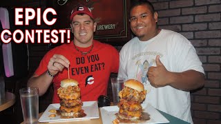 Ultimate Burger EATING CONTEST vs Wayne Algenio [upl. by Eeraj]