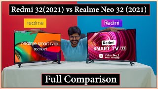 Redmi Smart TV 32 Inch vs Realme Smart TV Neo 32 Inch TV Comaprison in Detail 🔥🔥 [upl. by Alpers]