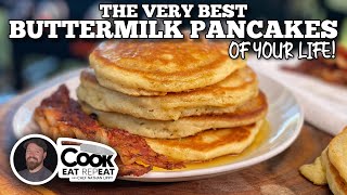 The Very Best Buttermilk Pancakes of Your Life  Blackstone Griddle [upl. by Nahum]