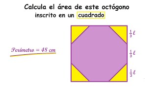 Octógono regular inscrito en un cuadrado dada la distancia de lados opuestos paralelos [upl. by Glori]