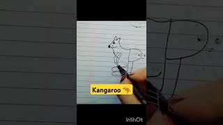 Kangaroo 🦘 easy drawing art art ytshorts shortvideo [upl. by Ursel986]