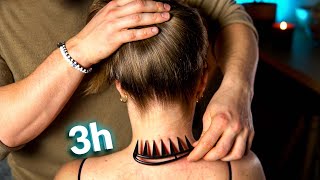 3HOUR ASMR Insomnia Treatment  Hair Play amp Brushing Sounds No Talking [upl. by Aehtorod]