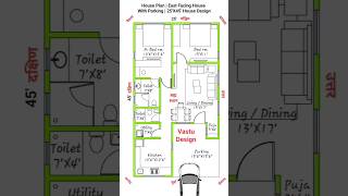 House Plan  East Facing House With Parking  2545 House Design shorts housedesign [upl. by Craw]