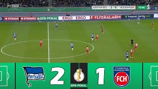 Hertha BSC gegen 1 FC Heidenheim 21  DFBPokal 202425  Spielen Höhepunkte [upl. by Yentrac261]