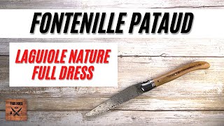 Fontenille Pataud Laguiole Nature Pocketknife Raindrop Damascus and Mammoth Fablades Full Review [upl. by Llamaj]