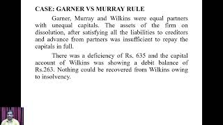 Garner Vs Murray Rule  Partnership Accounting  VHNSNC Autonomous [upl. by Terbecki369]