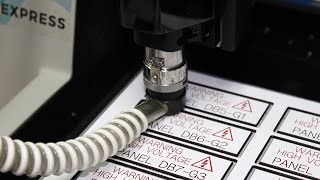 Express Engraver Making Electrical Tags with 3 Ply Engravers Plastic [upl. by Francis]