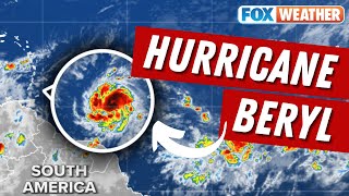 Beryl Now Category 2 Hurricane May Strengthen To Category 4 [upl. by Melany]