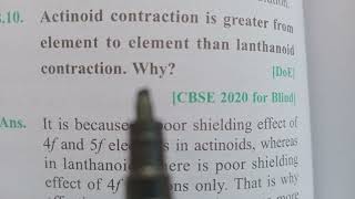 Why Actinoid contraction is greater from element to element than Lanthanoid contraction cbse inter [upl. by Bergren]