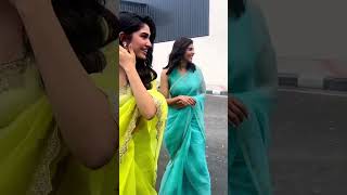 krithi shetty kalyani priyadarshan saree look beautiful best vedio [upl. by Annairt]