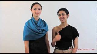 How To Tie A Pashmina Shawl  Style 09 [upl. by Edgard]