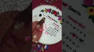 Hand embroidery  couple wedding calendar  Saniyasfun [upl. by Justinn]