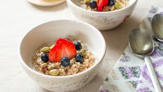 Easy Homemade Whole Oat Groats Oatmeal Recipe  EatSimpleFoodcom [upl. by Anni928]