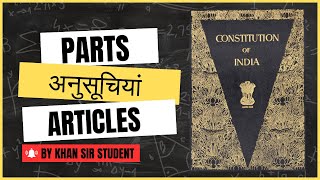 PartsSchedulesArticles of Indian Constitution by khansir Student [upl. by Aihsele393]