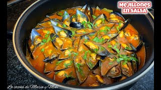 MEJILLONES EN SALSA Receta deliciosa y muy fácil 🤤 [upl. by Jun]