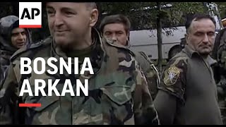 BOSNIA CAPTURED SOLDIERS PARADED BY SERB PARAMILITARY LEADER [upl. by Goldie]