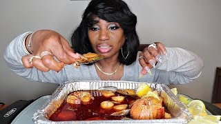 Mussels Scallops amp Lobster Mukbang [upl. by Deutsch535]