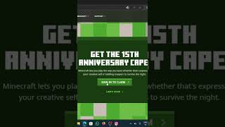 How To Get Free Cape In Minecraft  15 Anniversary Cape  shorts minecraft minecraftshorts [upl. by Georgina397]