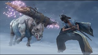 Sakura Bull vs Sword Saint Isshin  Sekiro NPC Battles [upl. by Eesyak]