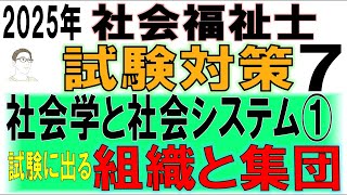 社会福祉士試験対策7【社会学と社会システム①組織と集団】 [upl. by Ydnim]