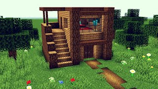 ✔ Como hacer una CASA SURVIVAL PERFECTA en Minecraft Rapido y Facil [upl. by Oinoitna]