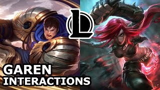 Garen Interactions with Other Champions  A COUPLE A FORBIDDEN LOVE  League of Legends Quotes [upl. by Anovad]