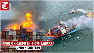 Fire on cargo ship off Karwar under control one crew member missing Indian Coast Guard [upl. by Esta]