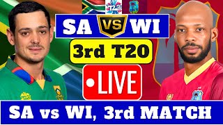 Live WI vs SA live Match 3RD T20  West Indies vs South Africa live  West Indies vs South Africa [upl. by Yeorgi]