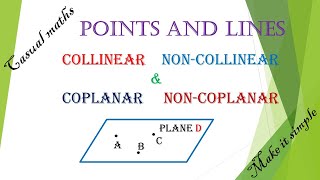 Collinear  Noncollinear  coplanar points and lines  Geometry maths in tamil  casualmaths [upl. by Fital802]