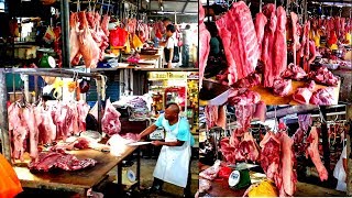 Fresh Cow and goat Beef Market in Malaysia Kuala Lumpur KL street in pudu wet market [upl. by Eiramlirpa33]