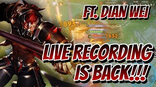 Live Recording Is Back Dian Wei Gameplay  Honor of Kings  HoK [upl. by Anahahs]