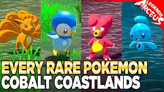 Every Rare Pokemon in Cobalt Coastlands  Pokemon Legends Arceus [upl. by Irtimd]