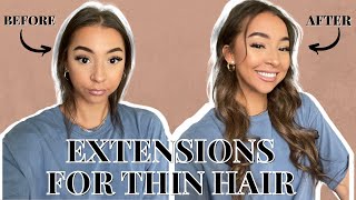 TRYING OUT HAIR EXTENSIONS FOR SUPER THIN HAIR  mhot hair extensions review [upl. by Etnoled132]