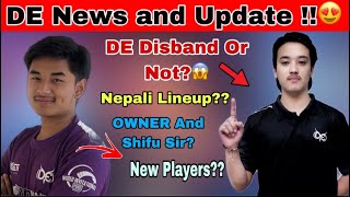 DE News and Update 😍  DE Line Up Announcement📣 De Nepali line up or Not De shifu sir  😱 [upl. by Ecahc]